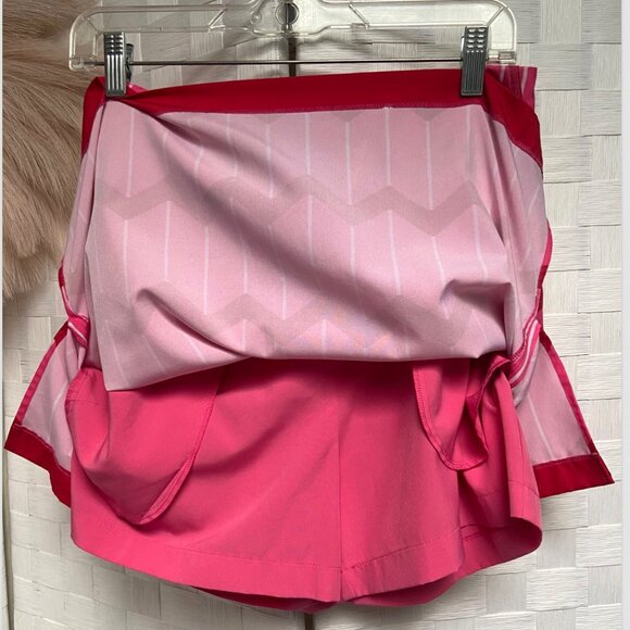 Golftini Golf Tennis Performance I Love Lucy Chevron Pink Skort Size 10 L - Picture 7 of 9
